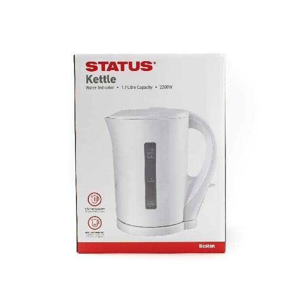 STATUS Denver Water Kettle | 1 Litre Kettle | White | 2kw Fast Boiling Kettle | DENVERKETTLE