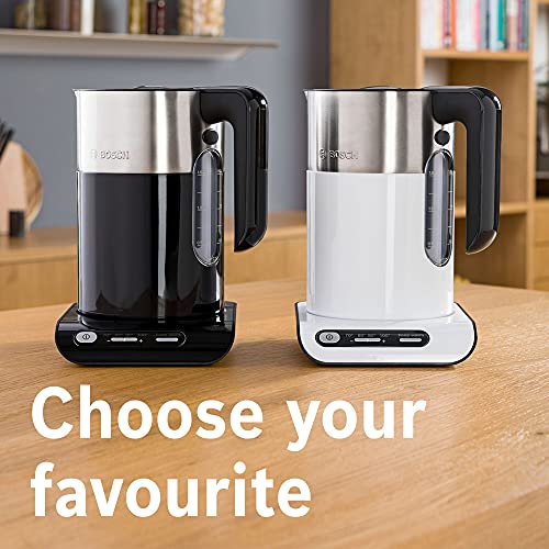 Bosch Styline TWK8633GB Variable Temperature Cordless Kettle, 1.5 Litres, 3000W - Black