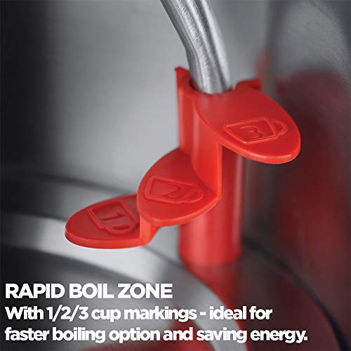 Russell Hobbs 23910 Adventure Brushed Stainless Steel Electric Kettle, Open Handle, 3000 W, 1.7 Litre, Brushed Steel