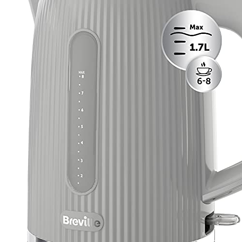 Breville Bold Ice Grey Electric Kettle | 1.7L | 3kW Fast Boil | Grey & Silver Chrome [VKT222]