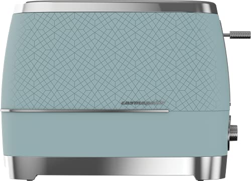 Beko Cosmopolis Toaster TAM8202T, Retro Duck Egg Teal Design , Extra Wide Slot 2-Slice Toaster , Includes Defrost, Reheat & Cancel Functions