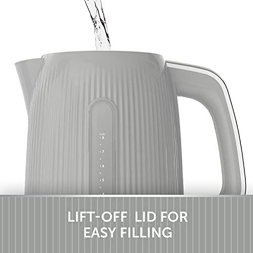 Breville Bold Ice Grey Electric Kettle | 1.7L | 3kW Fast Boil | Grey & Silver Chrome [VKT222]
