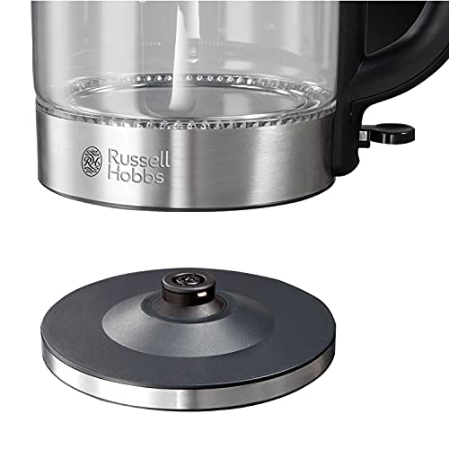 Russell Hobbs 21600-10 Illuminating Glass Kettle, Black, 1.7 Litre, 3000 Watt
