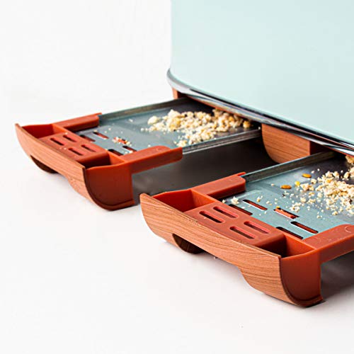 Haden Dorchester 4 Slice Sage Toaster – Modern LCD Display Digital 4 Slice Toaster - 6 Browning Levels - With Wood Effect Finish - Cancel/Defrost/Reheat - 1900-2300W