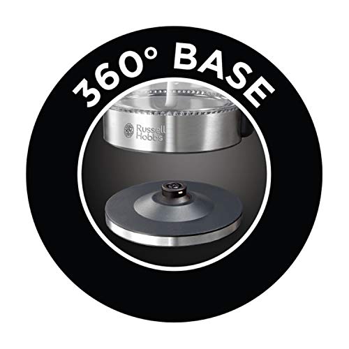 Russell Hobbs 21600-10 Illuminating Glass Kettle, Black, 1.7 Litre, 3000 Watt