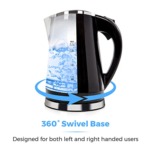 Tower T10012 LED Colour Changing Kettle, 1.7L, 2200W, Black