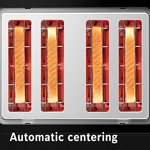 Bosch DesignLine Plus TAT4P443GB 4 Slot Stainless Steel Toaster with variable controls - Black