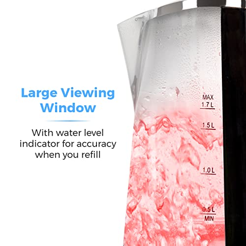 Tower T10012 LED Colour Changing Kettle, 1.7L, 2200W, Black