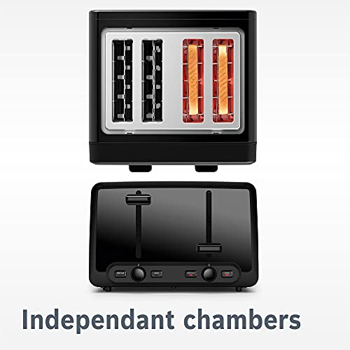 Bosch DesignLine Plus TAT4P443GB 4 Slot Stainless Steel Toaster with variable controls - Black