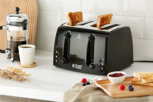 Russell Hobbs 21651 Textures 4-Slice Toaster 21651-Black, Plastic, Black