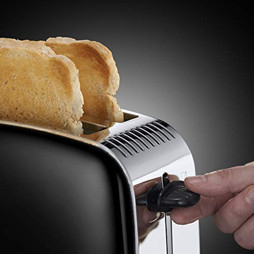 Russell Hobbs 23331 Stainless Steel 2 Slice Toaster, Black
