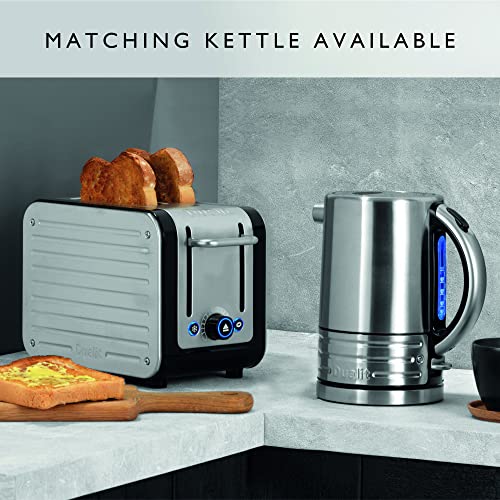 Dualit Architect 2 Slice Toaster | Brushed Stainless Steel with Black Trim | Extra-Wide Slots – Peek and Pop Function – Patented Perfect Toast Technology – Matching Kettle Available | 26505