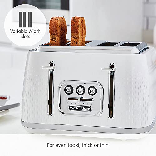 Morphy Richards Verve White 4 Slice Toaster - Plastic - 4 Slot - 243012