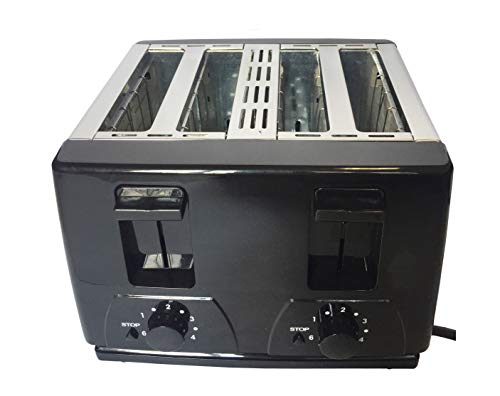 Toaster 4 Slice Toaster BT410 Steeliness Steel housing Black Toaster 1300W auto pup up Function, Variable Electronic Timing Control