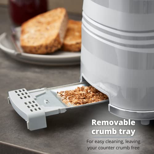 Swan, ST31050GRN, 2 Slice Symphony Toaster, High Gloss and Matt Finish, 930 Watt, Grey, Plastic