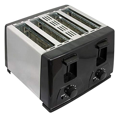 Toaster 4 Slice Toaster BT410 Steeliness Steel housing Black Toaster 1300W auto pup up Function, Variable Electronic Timing Control