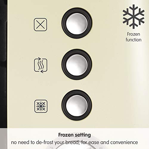 Morphy Richards 224407 Evoke 2 Slice Toaster, 7 Variable Browning Settings, Removable Crumb Tray, Reheat/Frozen/Cancel Function, Wide Slots for Bagels & Crumpets, Neat Cord Storage, Cream