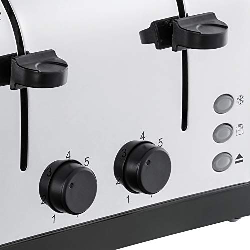 Russell Hobbs 28364 Stainless Steel Toaster, 4 Slice with Variable Browning Settings and Removable Crumb Trays, Grey