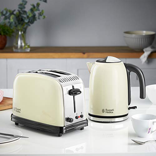 Russell Hobbs RU-23334 Stainless Steel 2 Slice Toaster, Cream,Cream