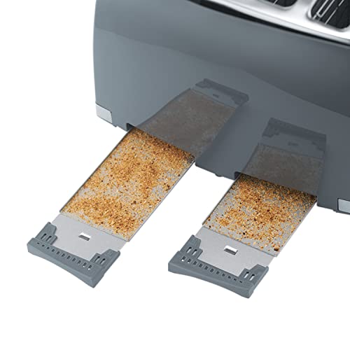 Russell Hobbs 26073 4 Slice Toaster - Contemporary Honeycomb Design with Extra Wide Slots and High Lift Feature, Grey