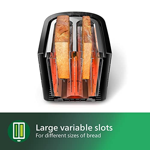 Philips Domestic Appliances Daily Collection Toaster, 8 Settings, Integrated Bun Warming Rack, Compact Design, HD2581/91