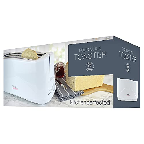 KitchenPerfected 4 Slice Long Slot Toaster - White - E2112WH