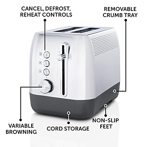 Breville Edge Deep Chassis 2-Slice Toaster | Toasts All the Way to the Top | Brushed Stainless Steel [VTT981]