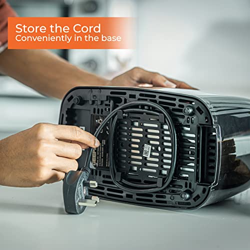 Geepas 2 Slice Bread Toaster with 6 Level Browning Control - Removable Crumb Tray, Cancel Function, Cord Storage & Cool Touch Plastic Housing - 650W, 2 Year Warranty (Black)