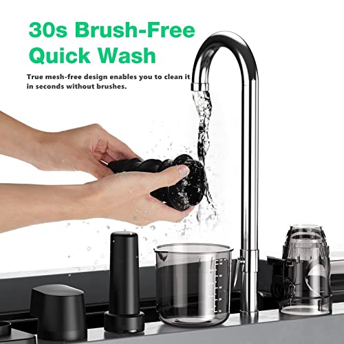 Juicer Machine, BLITZHOME Masticating Juicer 2-Speed Modes Cold Press Juicer 150W Juice Machine for Vegetable and Fruit, with Quiet Motor/Reverse Function/Wide 44mm Feed Chute, Easy to Clean