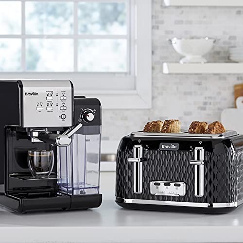 Breville Curve 4-Slice Toaster with High Lift and Wide Slots | Black & Chrome [VTT786]