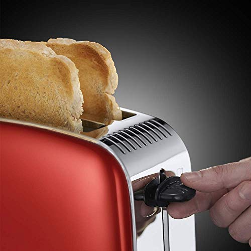Russell Hobbs 23330 Stainless Steel 2 Slice Toaster, Red