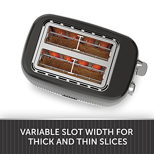 Breville Bold Black 2-Slice Toaster with High-Lift and Wide Slots | Black and Silver Chrome [VTR001]