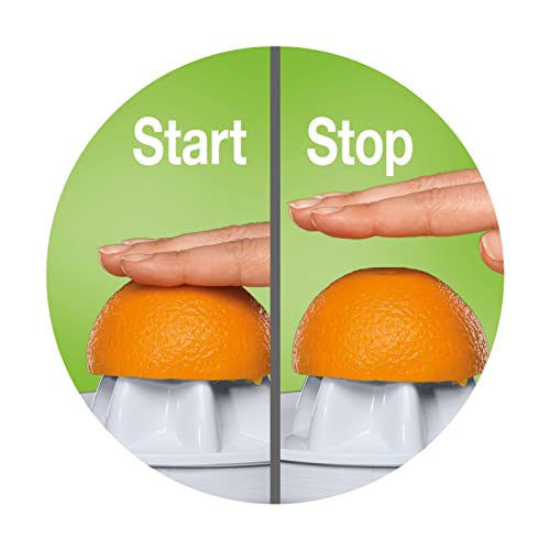 Braun House Hold CJ3000 Electric Citrus Press, 350 ml Bowl with Scale, Adjustable Pulp Control, Automatic Start/Stop, Cable Storage - White