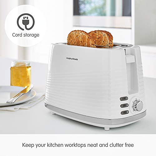 Morphy Richards 220029 Dune 2 Slice Toaster Defrost and Re - Heat Settings, Plastic, White