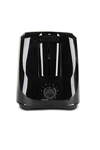 PIFCO® Black Toaster 2 Slice - 6 Browning Controls & Anti-Jam Function - Compact Design 2 Slice Toaster - Easy to Clean with Removable Crumbs Tray - 700W