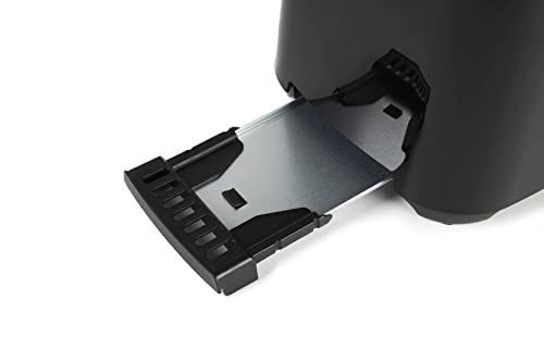 PIFCO® Black Toaster 2 Slice - 6 Browning Controls & Anti-Jam Function - Compact Design 2 Slice Toaster - Easy to Clean with Removable Crumbs Tray - 700W