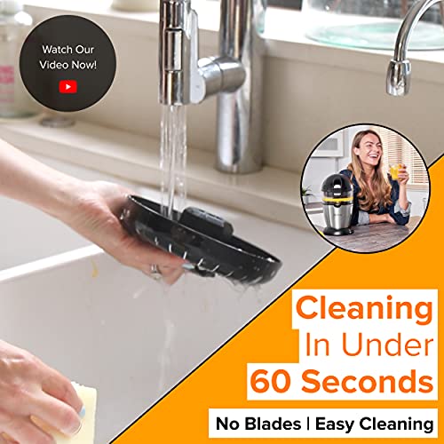 Automatic Citrus Juicer (One Button to Operate) No Spills, No Splashes, Easy Clean. Orange and Grapefruit Squeezer for Freshly Pressed Juice, Stainless Steel, 50 W, 400 milliliters, Fridja f900