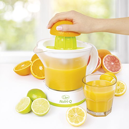 Quest Nutri-Q 34210 Quick Press Electric Citrus Juicer / 2 Different Cone Sizes / 1.2L Jug / Adjustable Pulp Strainer / Dual Direction Juicing / Low Noise / Dishwasher Safe Parts