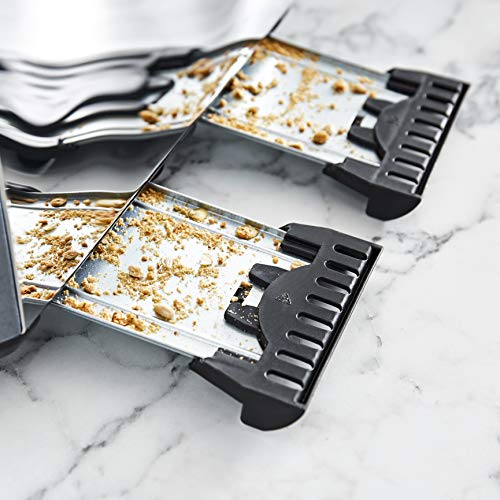 Tower T20053BLU 4 Slice Toaster, Ice Diamond Collection with Reflective Diamond Effect, Defrost/Reheat/Cancel Functions, 1800 W, Steel, Blue