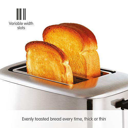 Morphy Richards 222067 Brushed Equip 2 Slice Stainless Steel Toaster, 800 W, Brushed
