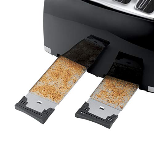 Russell Hobbs 26071 4 Slice Toaster - Contemporary Honeycomb Design with Extra Wide Slots and High Lift Feature, Black