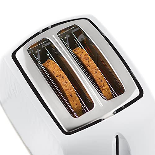 Russell Hobbs 26060 2 Slice Toaster - Contemporary Honeycomb Design with Extra Wide Slots and High Lift Feature, White
