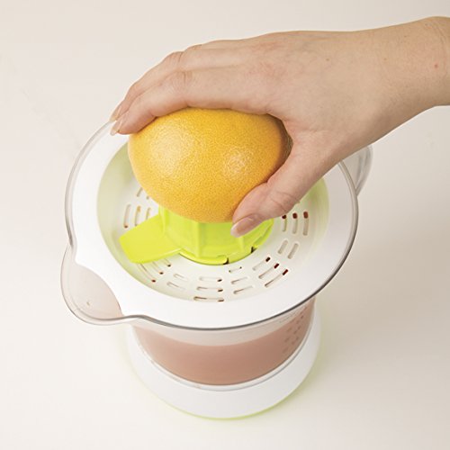 Quest Nutri-Q 34210 Quick Press Electric Citrus Juicer / 2 Different Cone Sizes / 1.2L Jug / Adjustable Pulp Strainer / Dual Direction Juicing / Low Noise / Dishwasher Safe Parts