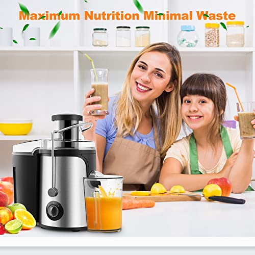 OFCASA Centrifugal Juicer, 600W Juicer Machine for Whole Fruit and Vegetables,70MM Wide Mouth Juicer Extractor 2 Speed Settings, Stainless Steel Juicer Maker Easy to Use & Clean, BPA-Free, Silver