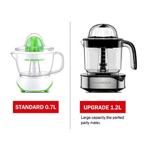 Electric Citrus Juicer 1.2L Large Volume - Orange Juicer with powerful motor and LED working lamp - Electric Lemon Squeezer for orange lemon lime grapefruit by LUUKMONDE