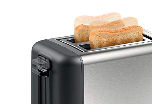 Bosch DesignLine TAT3P420GB 2 Slot Stainless Steel Toaster with variable controls - Silver & Black