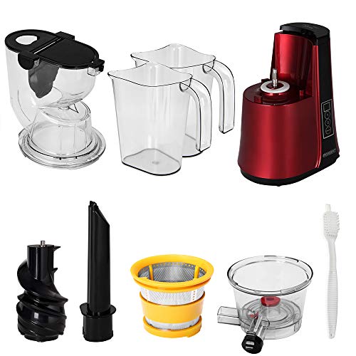 Monzana Slow Juicer Machine | Cold Press | 500W | Kitchen Masticating | Juice Soup Maker Extractor | Reverse Function | BPA Free | Whole Fruit and Vegetable | Orange | Citrus | Ginger | Electric