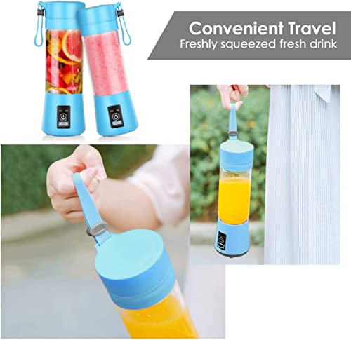 Portable Blender, Personal Blender for Shakes and Smoothies, Blender shake Smoothie for Kitchen Personal Size Blenders with Rechargeable USB, 380Ml Traveling Fruit Veggie Juicer Cup With 6 Blades