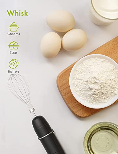 Hand Blender 3 in 1, 600W Immersion Hand Blender for Kitchen 6-Speed Electric Stick Handheld Blender with Turbo Function, Include Stainless Steel Whisk, Milk Frother Attachments