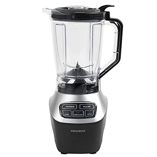 Progress EK4651P Digital Blender Pro, 1.8 L Blending Jug, 3 Speeds, Smoothie Maker, Liquidiser for Soups, 700 ml Sports Bottle, BPA-Free, Multipurpose Blades, Puree Food Machine, Safety Lock Feature